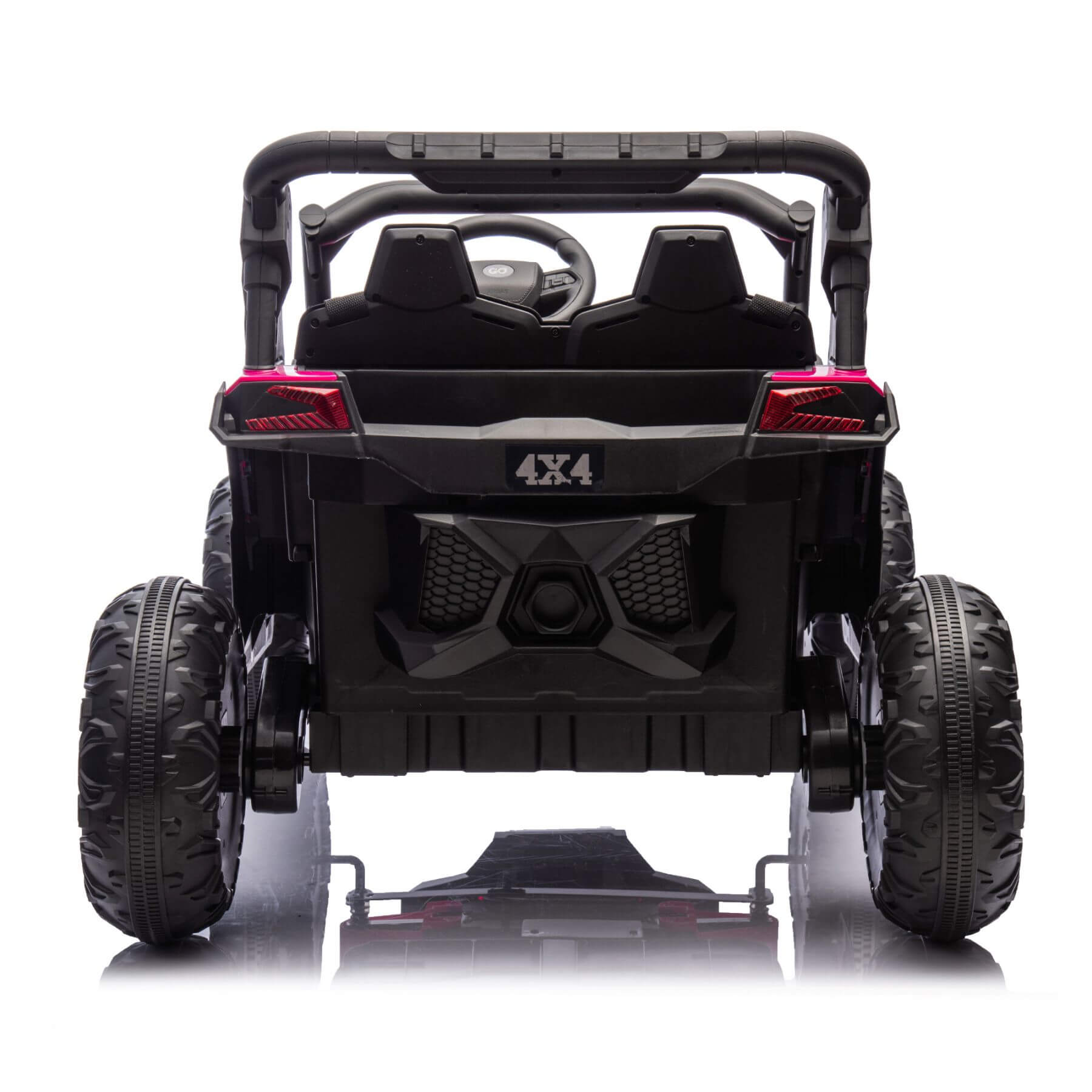 Back view of HIFINE 24V Two-Seater Kids Ride On UTV - Pink