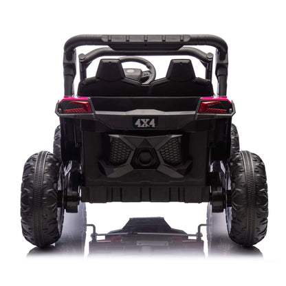 Back view of HIFINE 24V Two-Seater Kids Ride On UTV - Pink