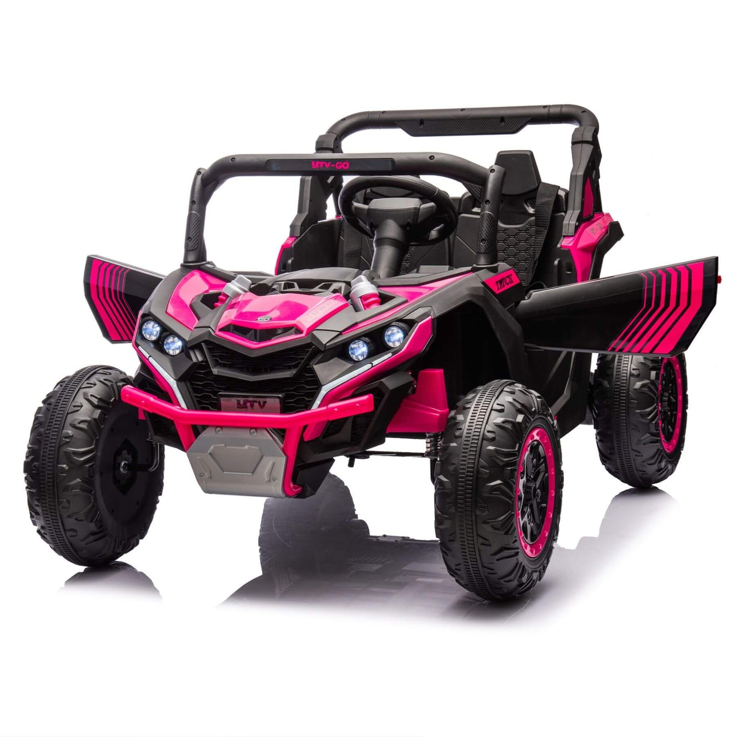 HIFINE 24V Two-Seater Kids Ride On UTV - Pink