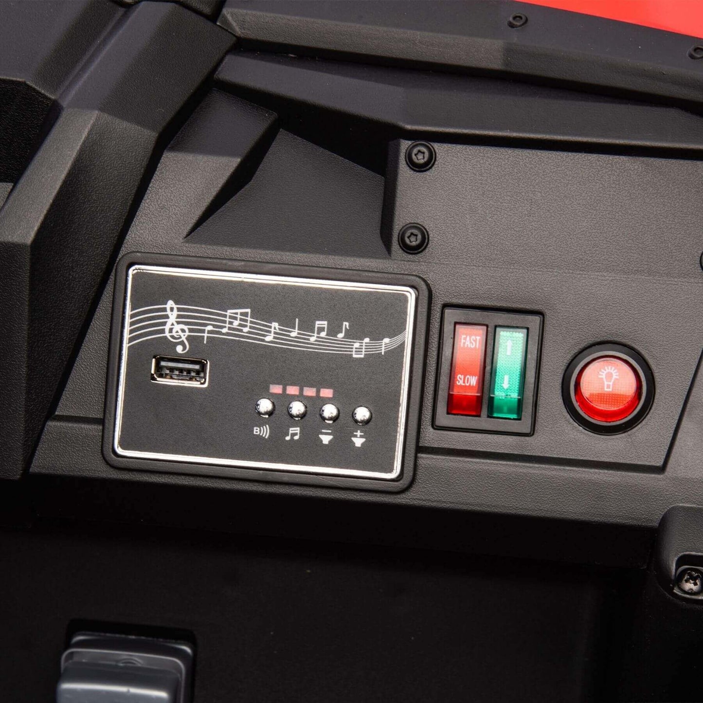 Panel of HIFINE 24V Two-Seater Kids Ride On UTV - Red