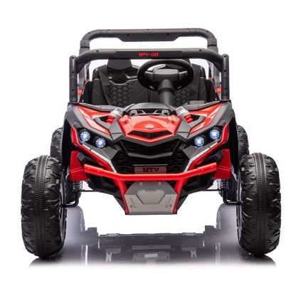 Front view of HIFINE 24V Two-Seater Kids Ride On UTV - Red