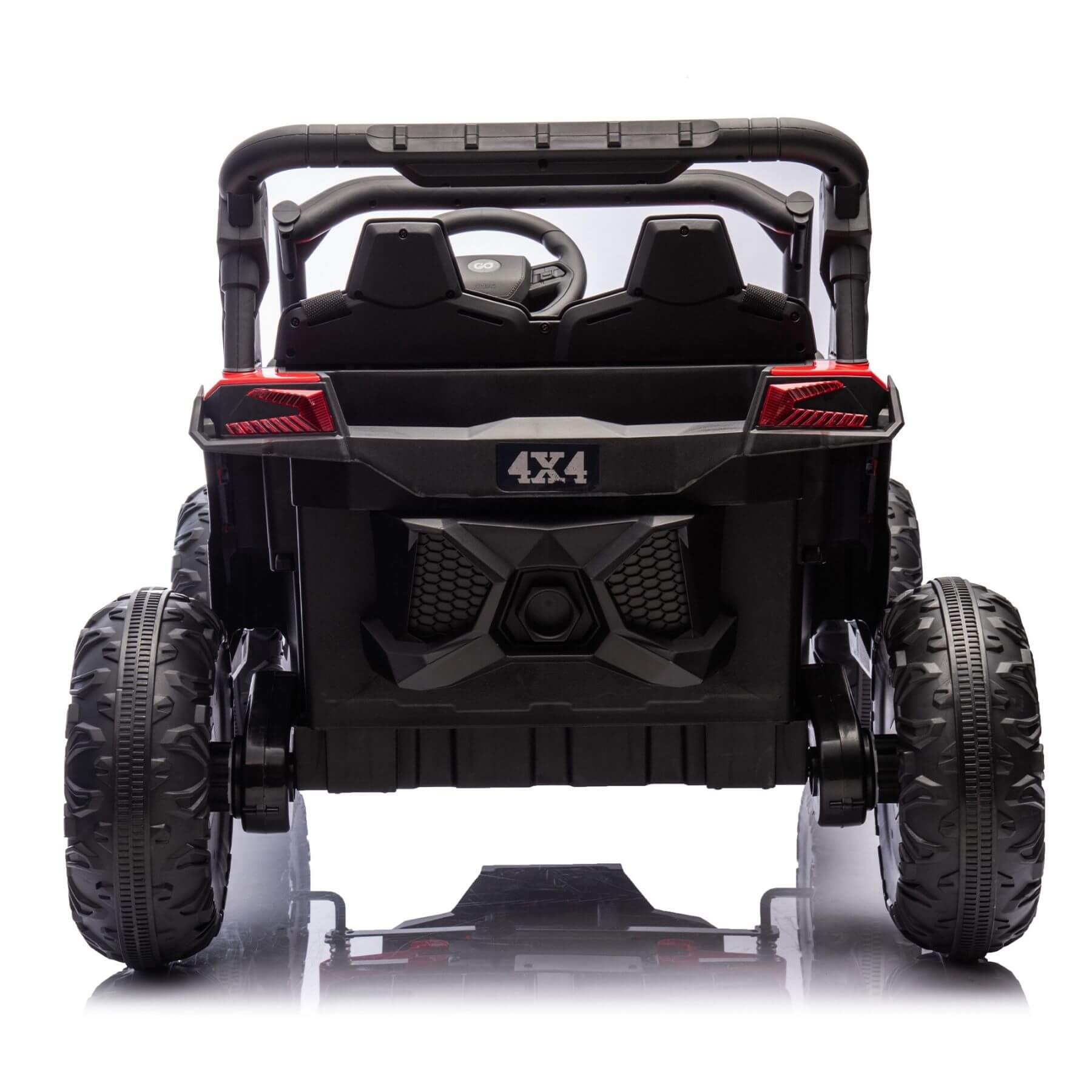 Back view of HIFINE 24V Two-Seater Kids Ride On UTV - Red