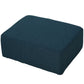 HOMCOM 16" Cube Modern Linen Fabric Pouf Footrest Ottoman - Dark Blue