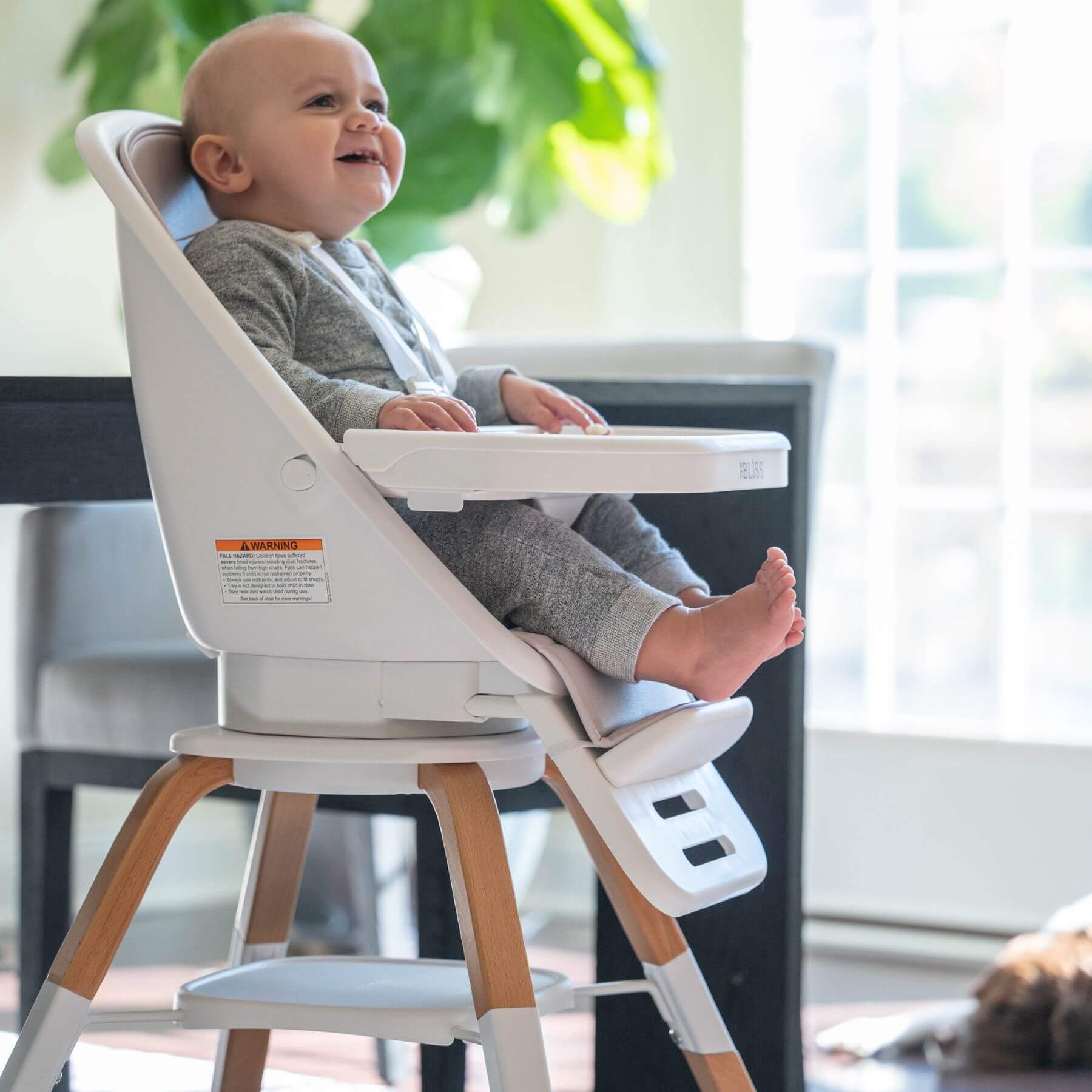 Baby Sitting on TruBliss 2-in-1 Turn-A-Tot Highchair with 360° Swivel