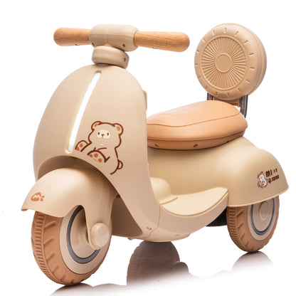 ToyRides Elite 12V Kids Ride On Electric Motorcycle, 1-3 Years, Beige