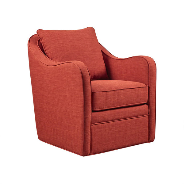 Madison Park Brianne Wide Seat Swivel Arm Chair, Orange, MP103-1144