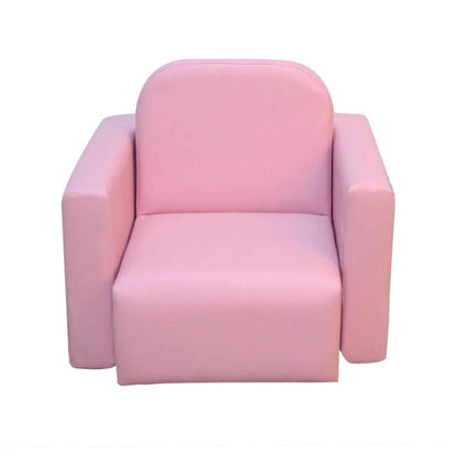 Front View of Qaba 2-in-1 Multifunctional Convertible Kids Table and Chair Set Pink