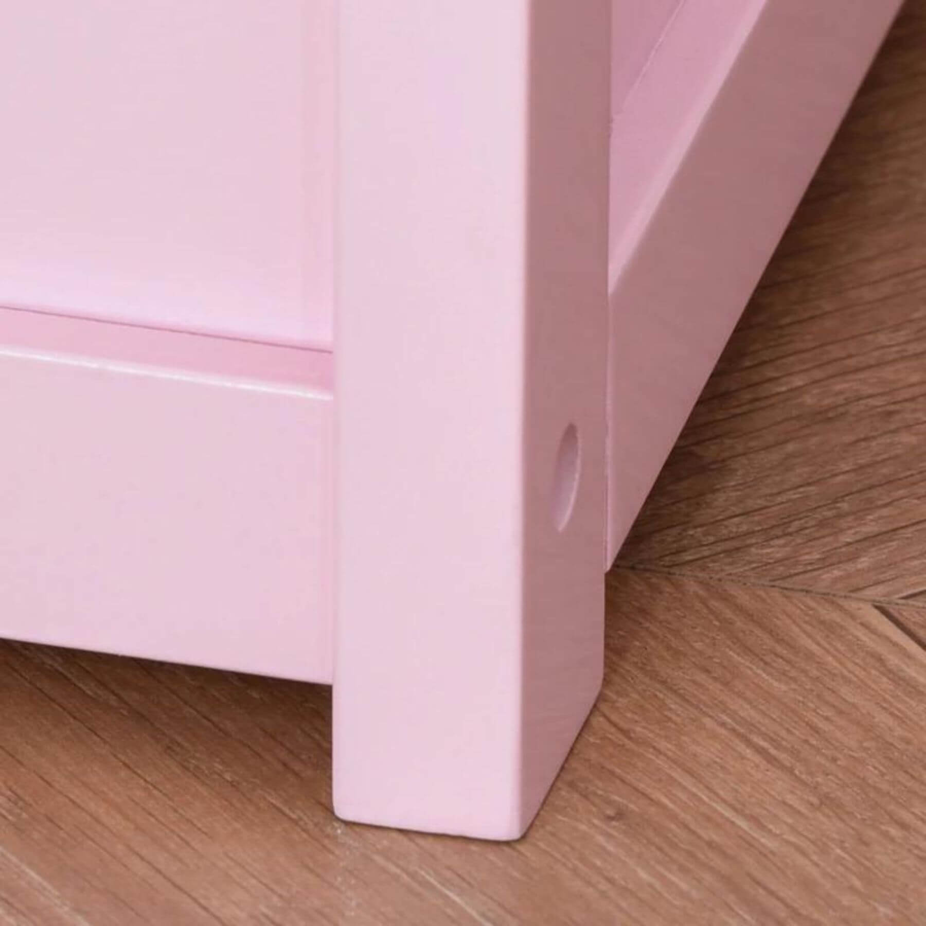 Detail of Qaba 2-in-1 Kids Wooden Toy Organizer Chest with Seat Bench Pink