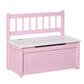 Qaba 2-in-1 Kids Wooden Toy Organizer Chest with Seat Bench Pink