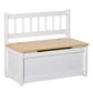 Qaba 2-in-1 Kids Wooden Toy Organizer Chest with Seat Bench White