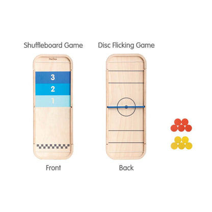 Both Sides of PlanToys 2-In-1 Shuffleboard Game