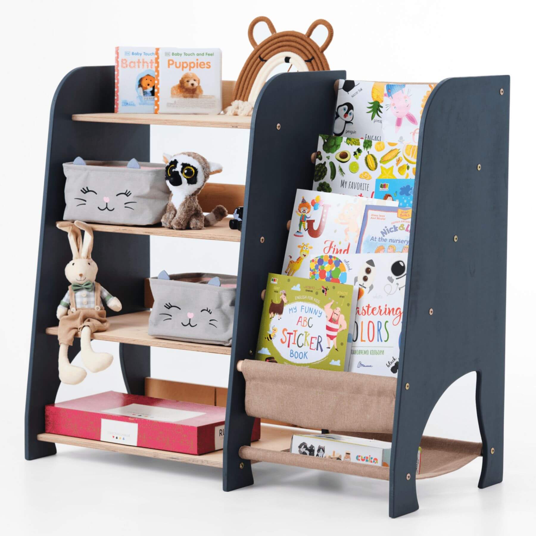 Goodevas Montessori Shelves for Toddler 2in1 Graphite