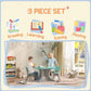 Kids Using Qaba 3pc Kids Table and Chairs Set for 3-6 Years Light Blue