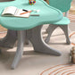 Detail of Qaba 3pc Kids Table and Chairs Set for 3-6 Years Light Blue