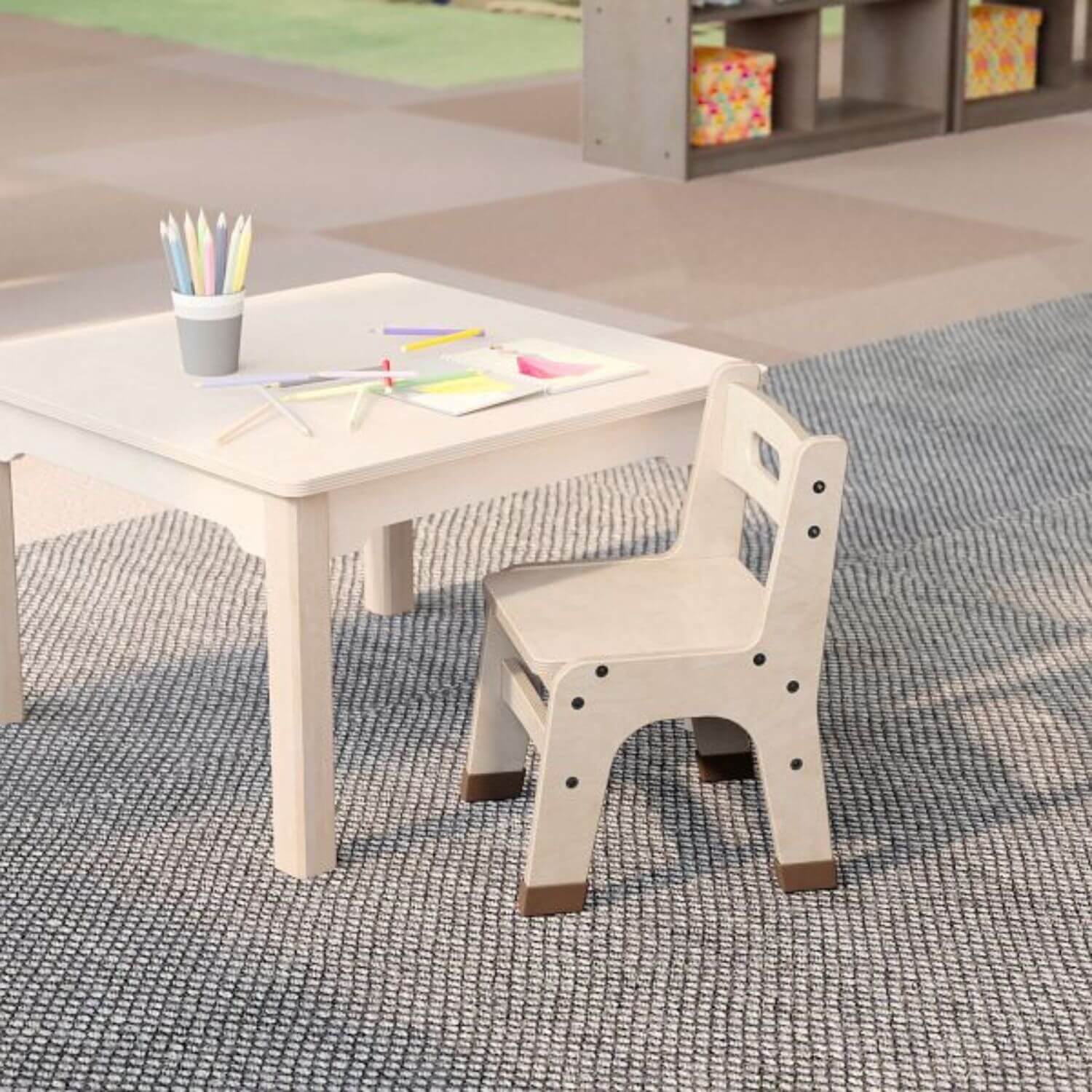 Flash Furniture Bright Beginnings 2PK Natural 9" Wooden Classroom Chairs