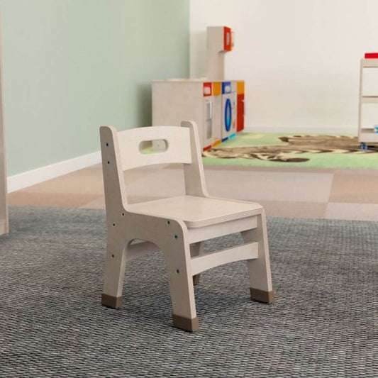 Flash Furniture Bright Beginnings 2PK Natural 9" Wooden Classroom Chairs