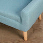 Detail of Qaba 2-Seat Kids Sofa Linen Fabric and Wooden Frame Sofa Blue