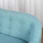 Detail of Qaba 2-Seat Kids Sofa Linen Fabric and Wooden Frame Sofa Blue