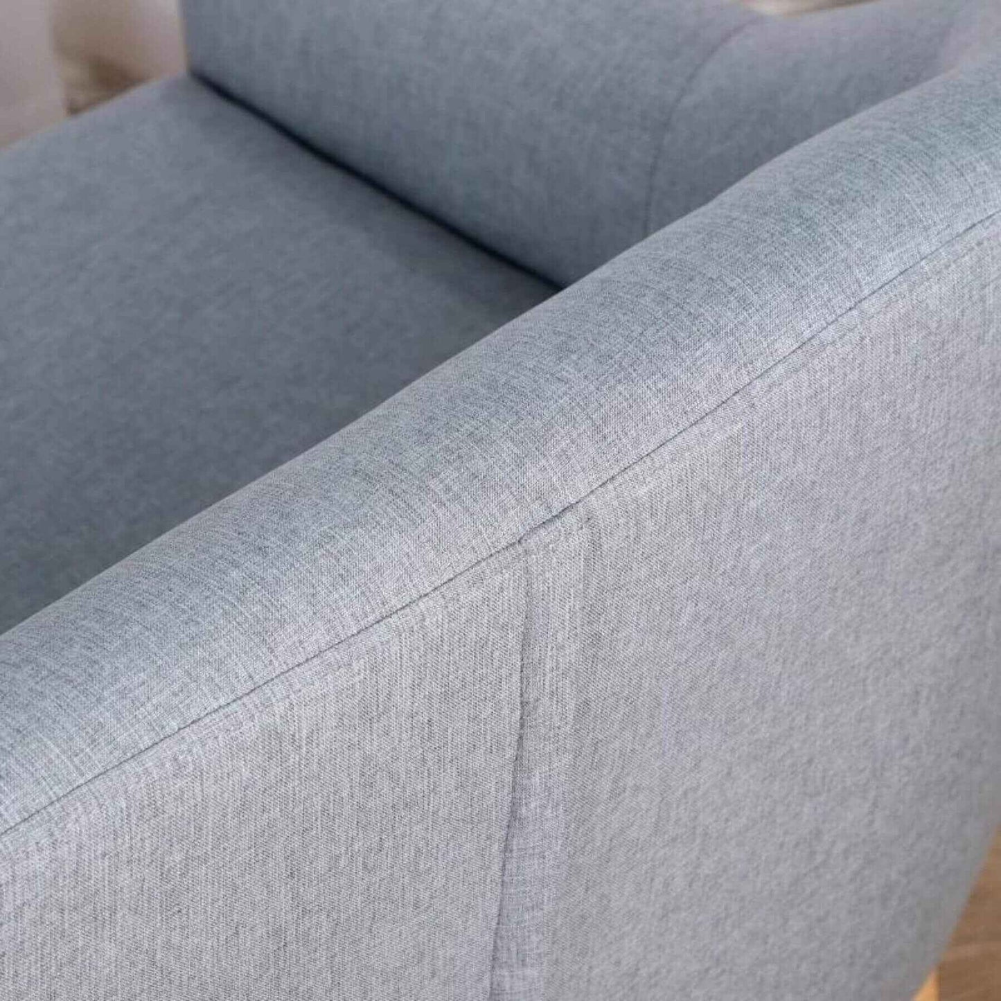 Detail of Qaba 2-Seat Kids Sofa Linen Fabric and Wooden Frame Sofa Gray