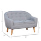 Qaba 2-Seat Kids Sofa Linen Fabric and Wooden Frame Sofa Gray