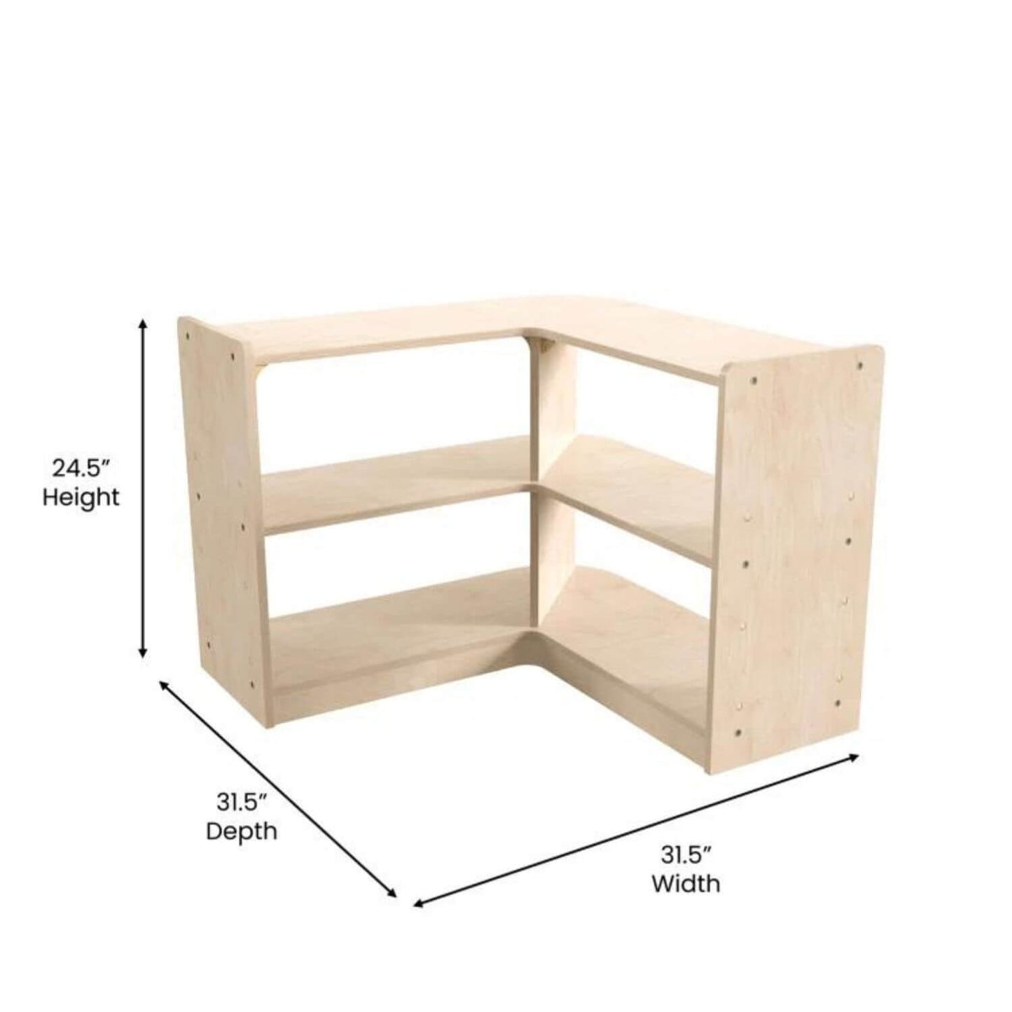 Flash Furniture Bright Beginnings 2-Tier Wooden Classroom Corner Open Shelf