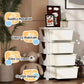 Qaba 30" 4-Tier Kids Storage Unit Dresser Tower w/ 4 Drawers Cream White