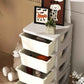 Detail of Qaba 30" 4-Tier Kids Storage Unit Dresser Tower w/ 4 Drawers Cream White