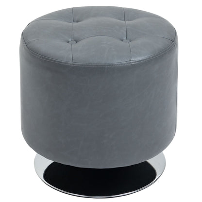 HOMCOM 360° Swivel Foot Stool Round - Gray