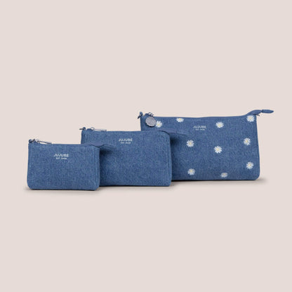 JuJuBe 3-piece Pouch Clutch Purse Set - Denim & Daisies