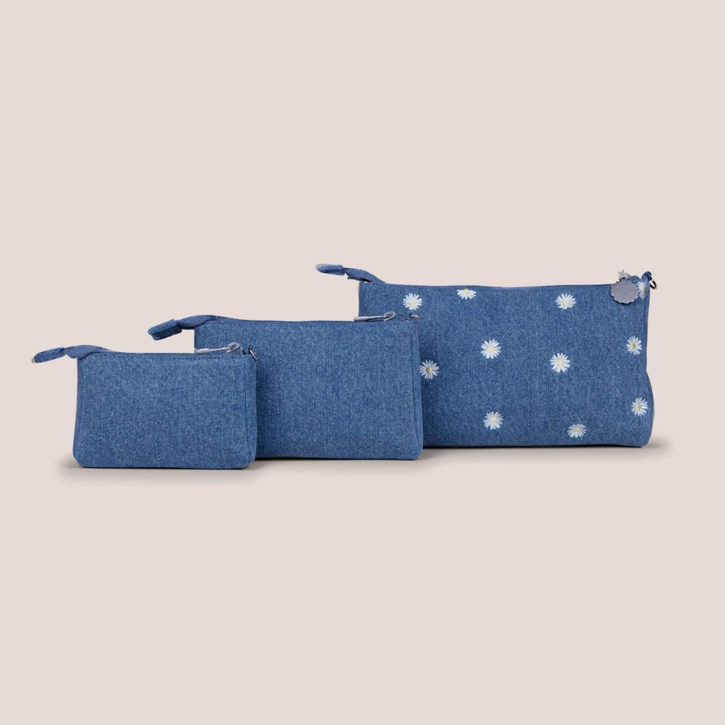 JuJuBe 3-piece Pouch Clutch Purse Set - Denim & Daisies