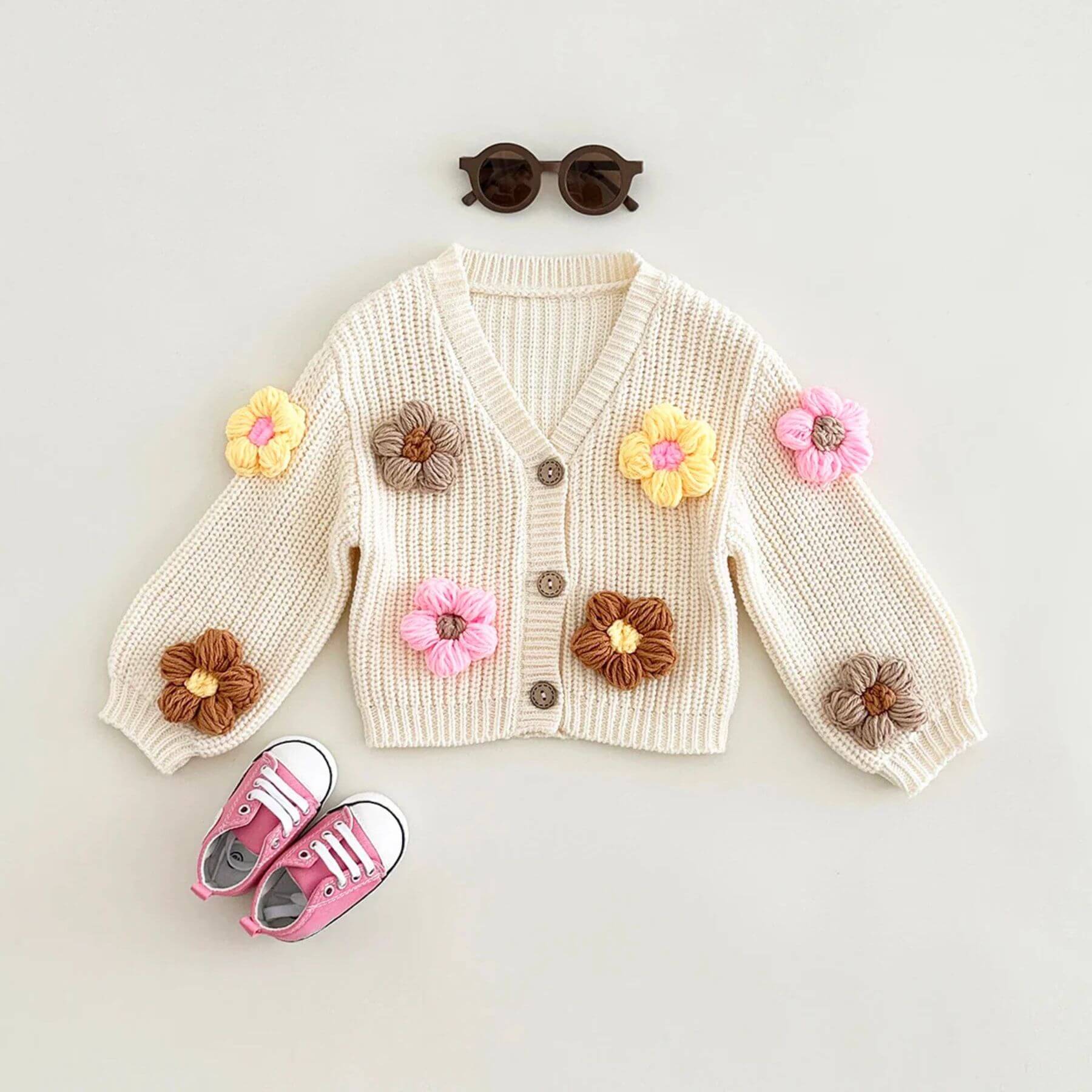 RYAN AND REMI 3D Flower Cardigan