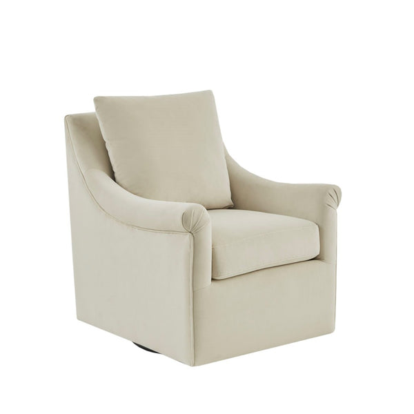 Madison Park Deanna Upholstered Swivel Accent Chair | Cream