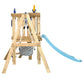 Side View of Outsunny 3 in 1 Wooden Outdoor Playset