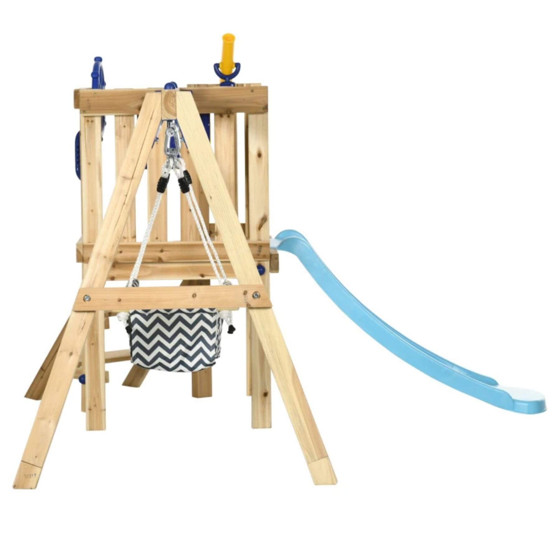 Side View of Outsunny 3 in 1 Wooden Outdoor Playset