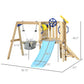 Outsunny 3 in 1 Wooden Outdoor Playset