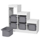 Qaba 3-Layer Kids Toy Storage Organizer with 6 Storage Bins Gray