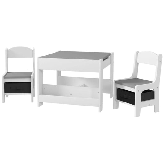 Qaba 3pc Kids Table and Chair Set Grey