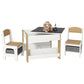 Qaba 3pc Kids Table and Chair Set Natural Wood