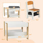 Qaba 3pc Kids Table and Chair Set Natural Wood