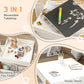 Detail of Qaba 3pc Kids Table and Chair Set Natural Wood