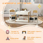Qaba 3pc Kids Table and Chair Set Natural Wood
