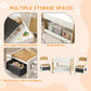Detail of Qaba 3pc Kids Table and Chair Set Natural Wood