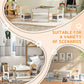 Detail of Qaba 3pc Kids Table and Chair Set Natural Wood