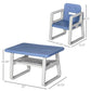 Qaba 3-Piece Kids Table and Chair Set Writing Desk with Armrest Blue