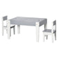 Qaba 3-Pcs Kids Table and Chair Set with Storage Under Tabletop Grey