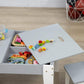 Detail of Qaba 3-Pcs Kids Table and Chair Set with Storage Under Tabletop Grey