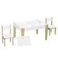 Qaba 3-Pcs Kids Table and Chair Set with Storage Under Tabletop White