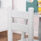 Detail of Qaba 3-Piece Set Kids Wooden Table Chairs Grey