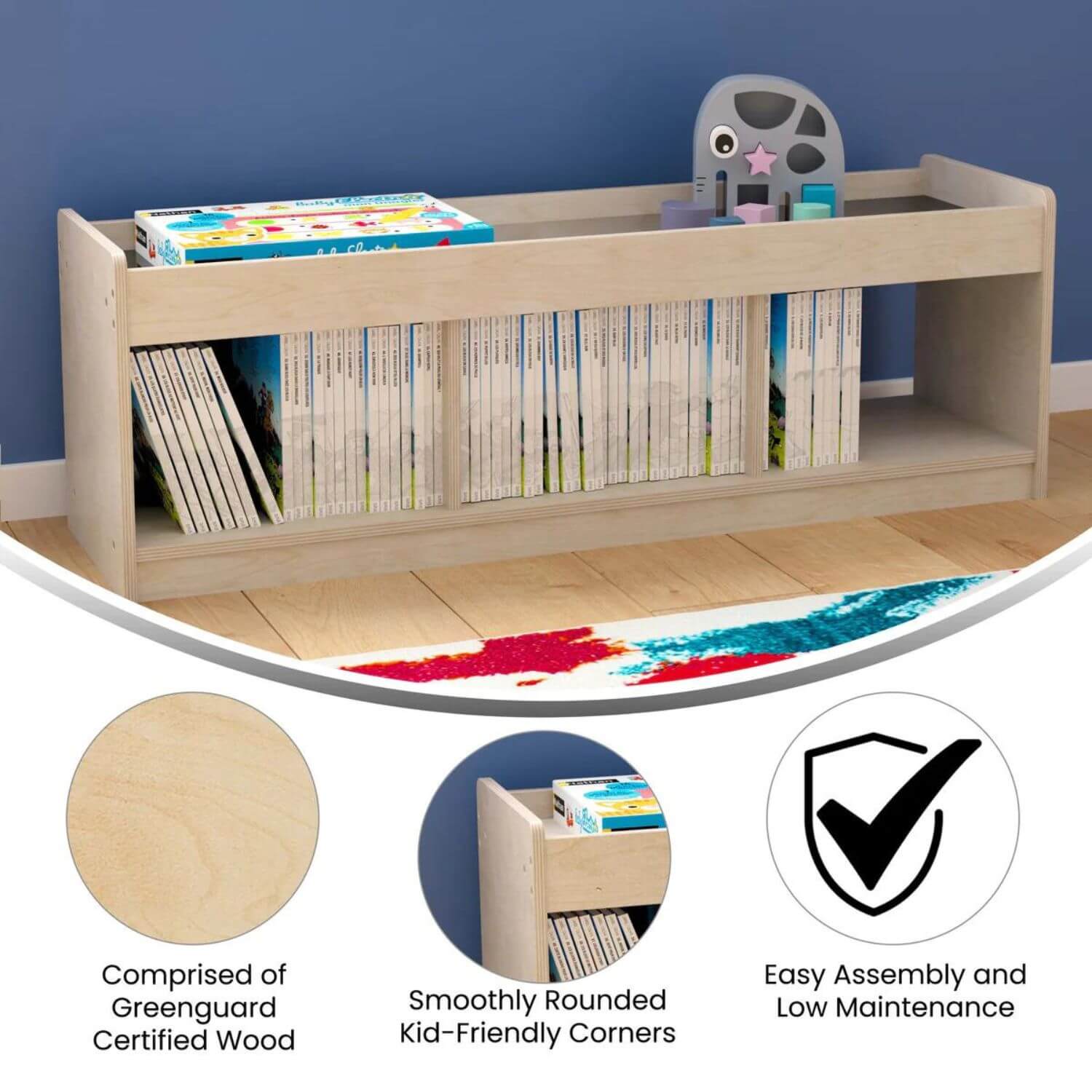 Flash Furniture Bright Beginnings 3 Section Display Shelf with Mirrored Top