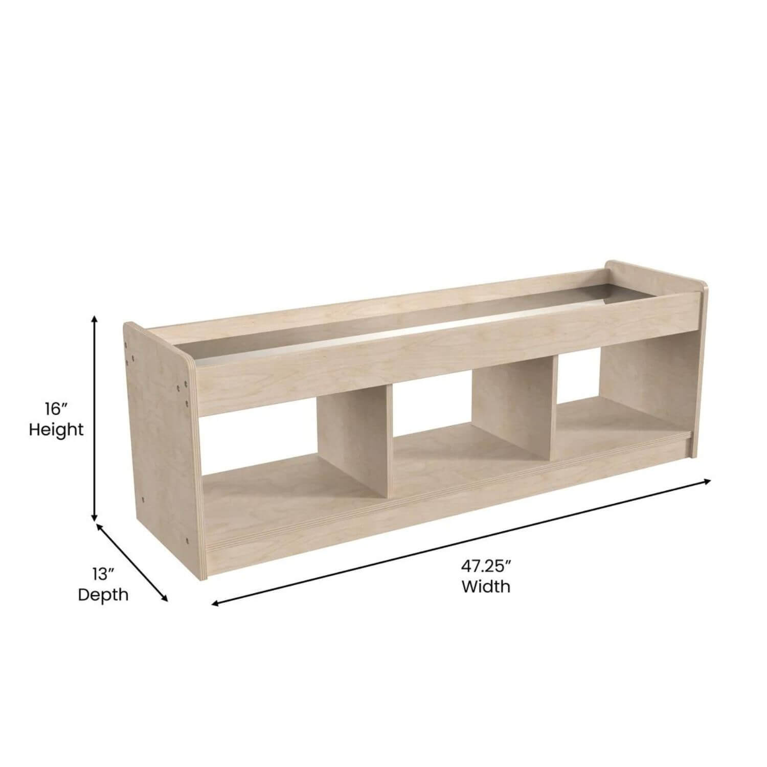 Flash Furniture Bright Beginnings 3 Section Display Shelf with Mirrored Top